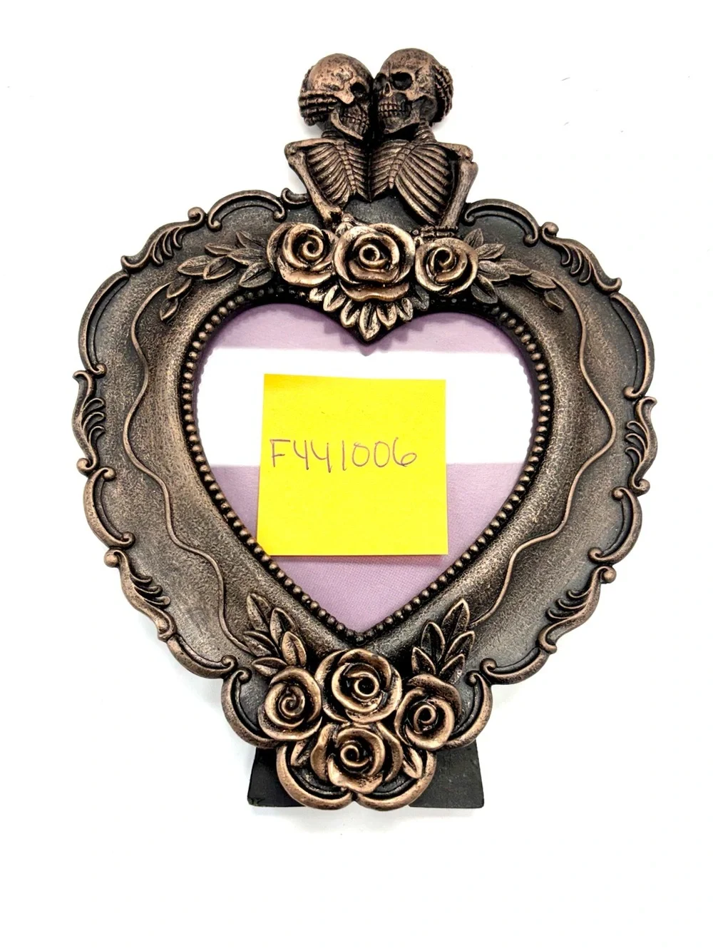 Rachel Zoe Skeleton Heart Picture Frame  4x4 Bronze & Copper Easel Back F441006